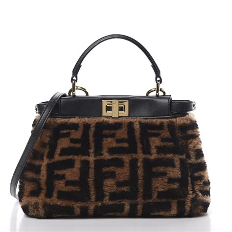 fendi black peekaboo mini|fendi peekaboo mini shearling.